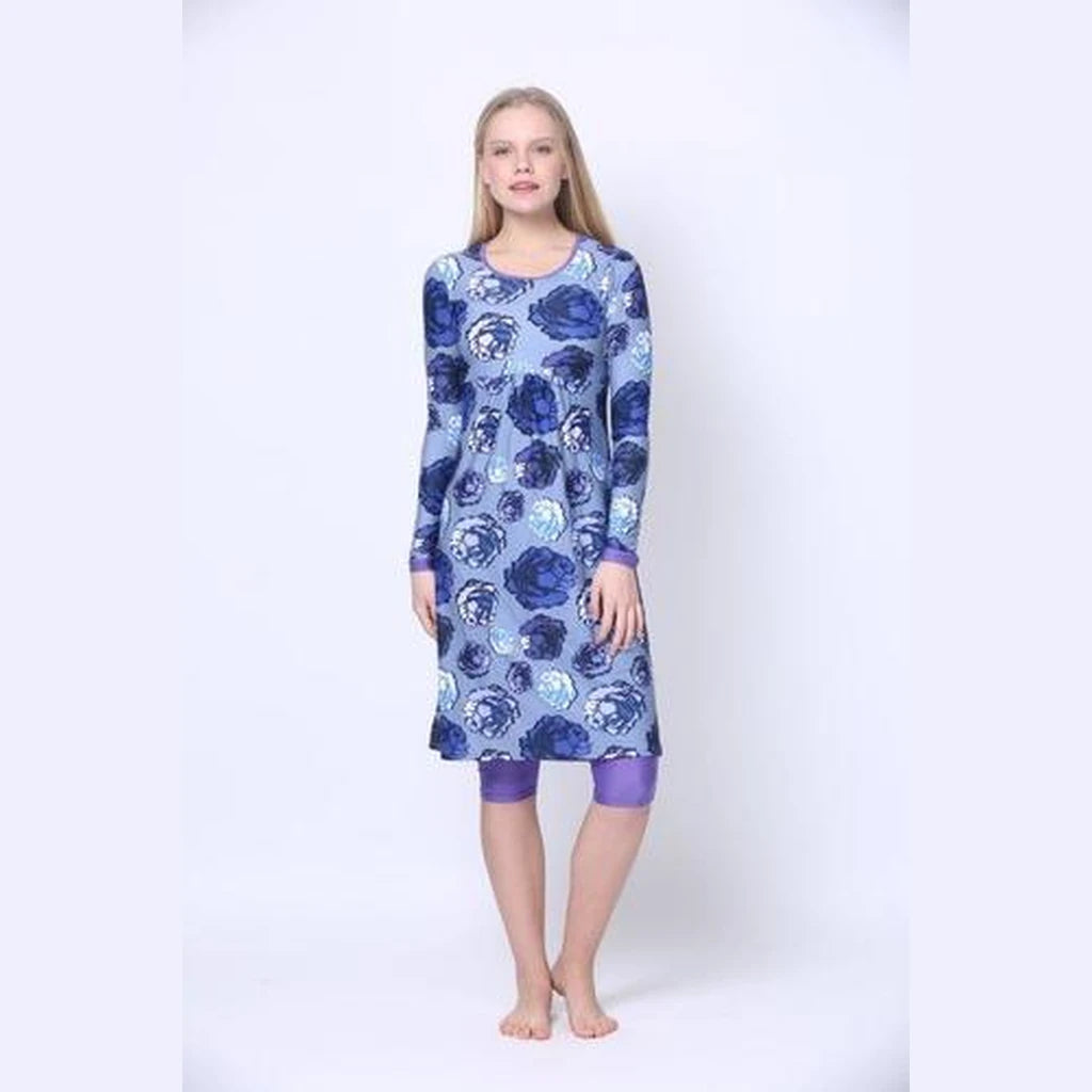 Blue Roses Modest Swim Tunic | Available in XS, S, M & L Only