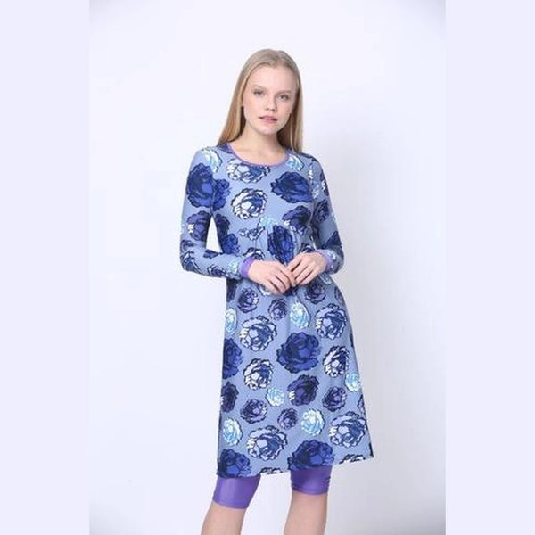 Blue Roses Modest Swim Tunic | Available in XS, S, M & L Only