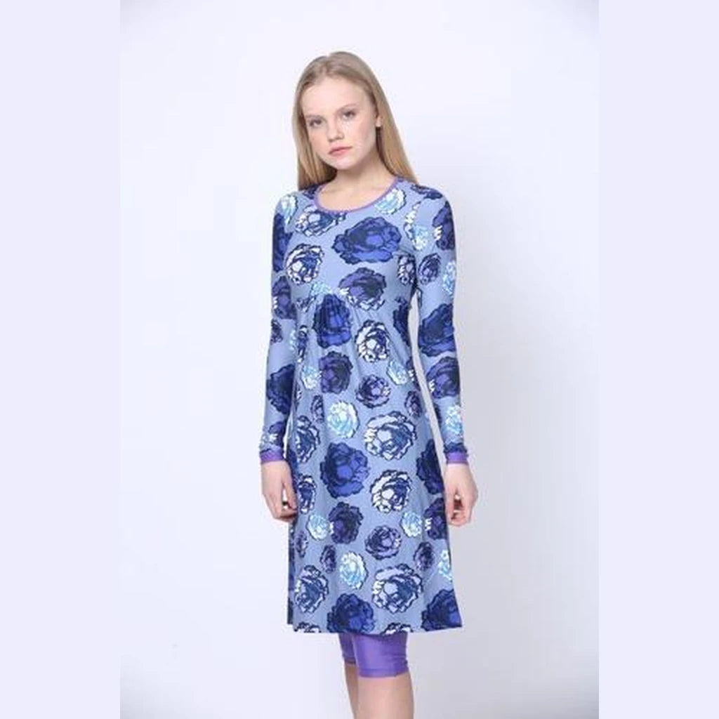 Blue Roses Modest Swim Tunic | Available in XS, S, M & L Only