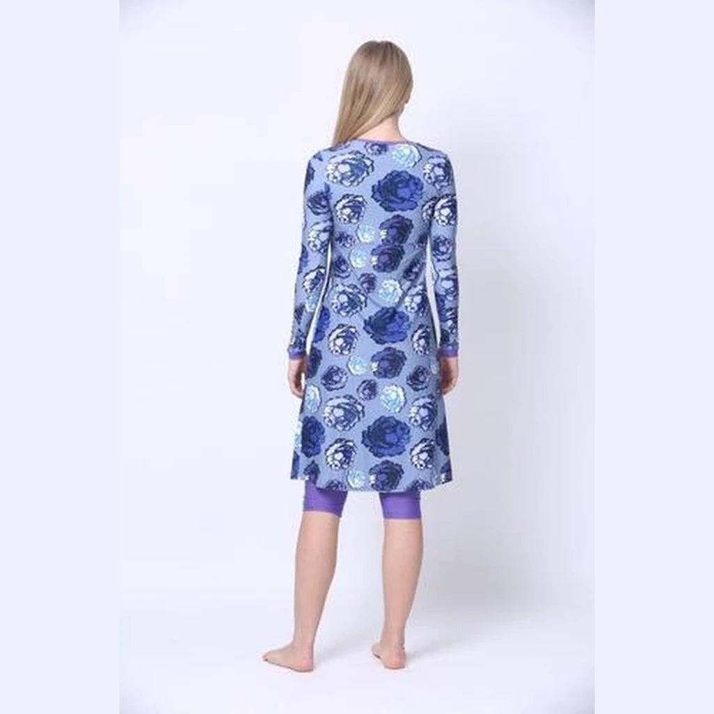 Blue Roses Modest Swim Tunic | Available in XS, S, M & L Only