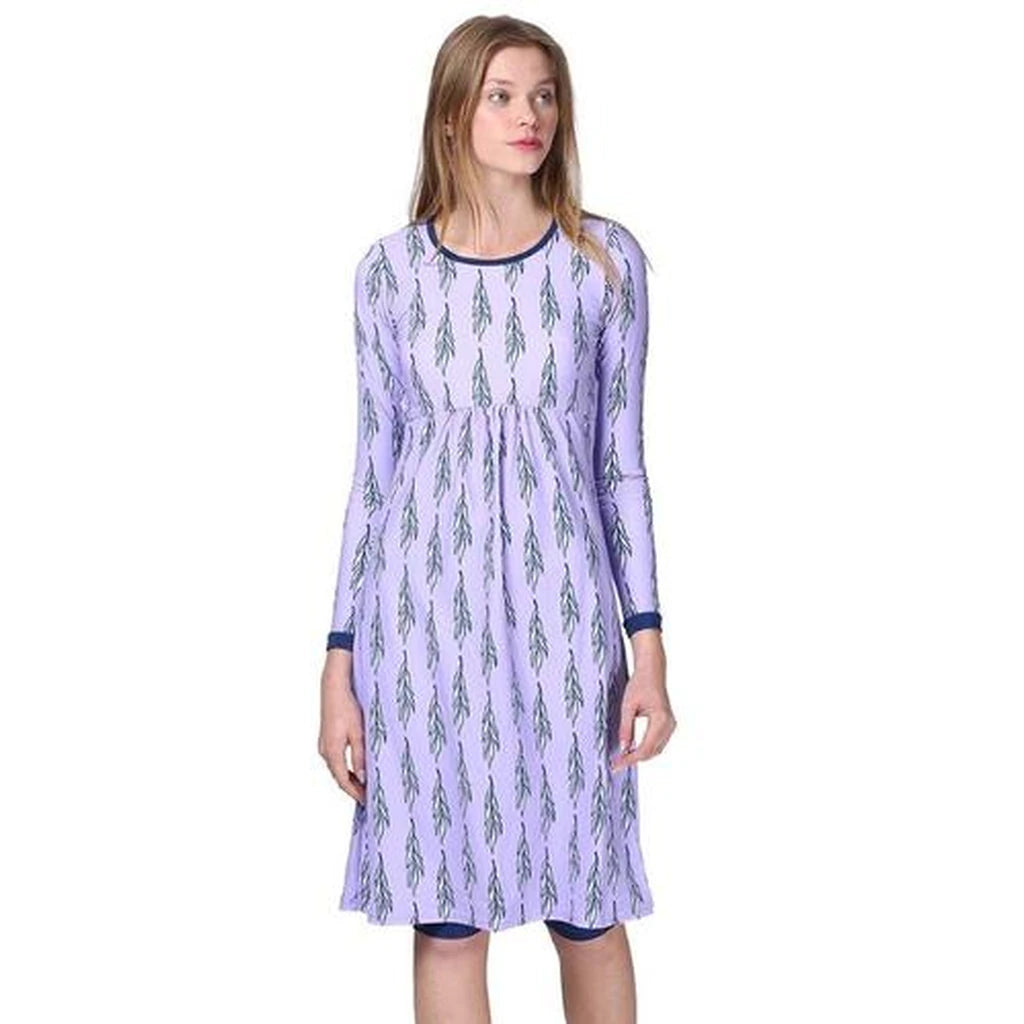 Purple Leaves Modest Swim Tunic