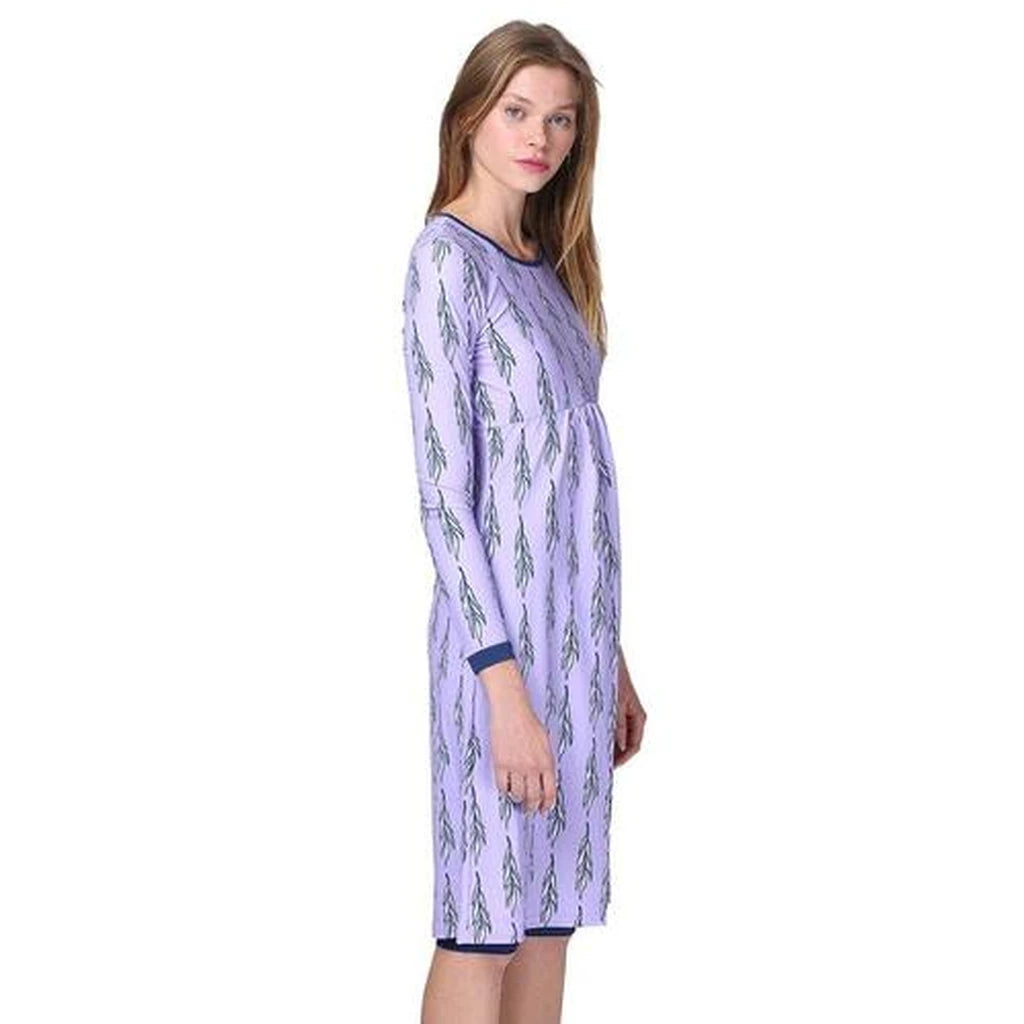Purple Leaves Modest Swim Tunic