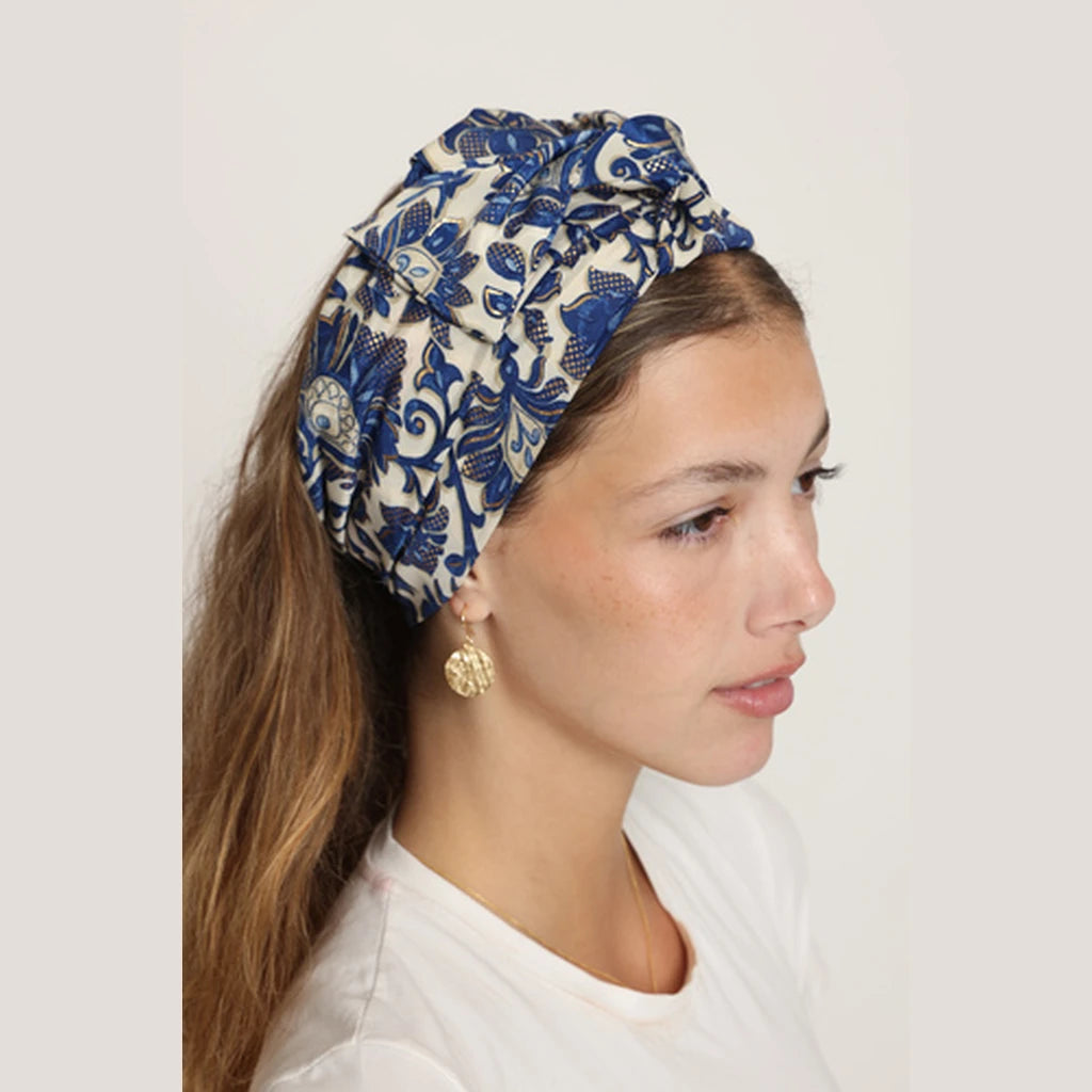 Blue Paisley Headwrap