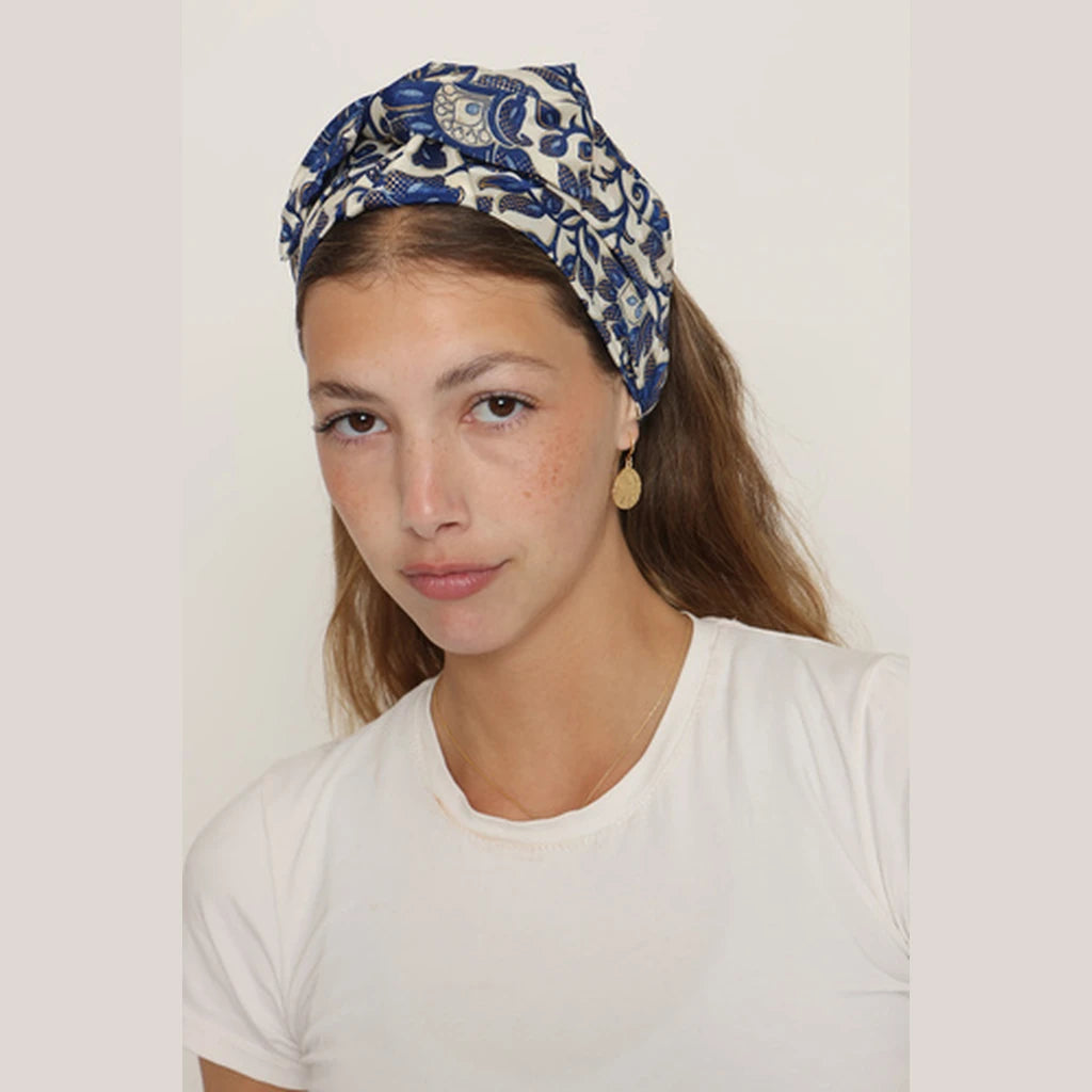 Blue Paisley Headwrap