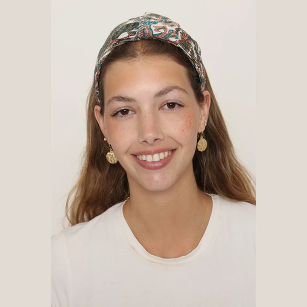 Pink & Turquoise Paisley Headwrap