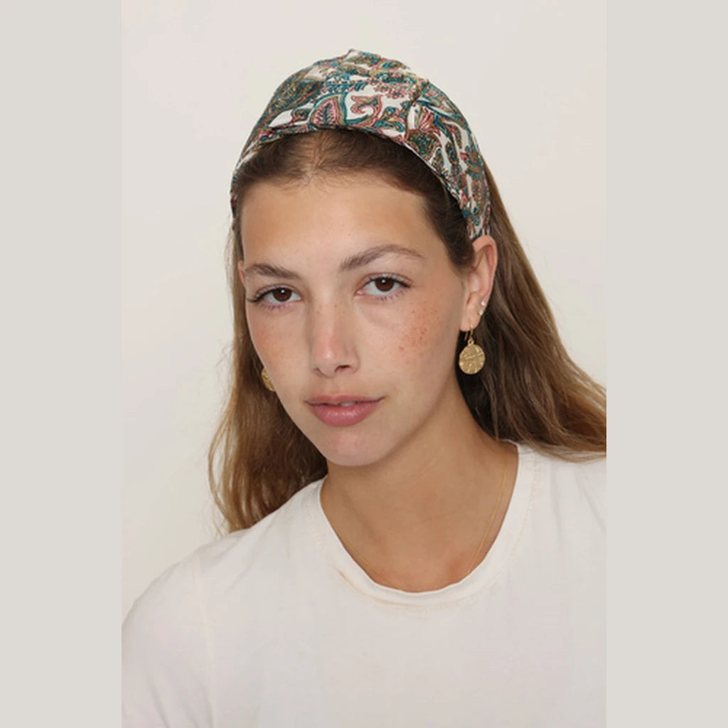 Pink & Turquoise Paisley Headwrap