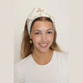 White & Gold Paisley Headwrap