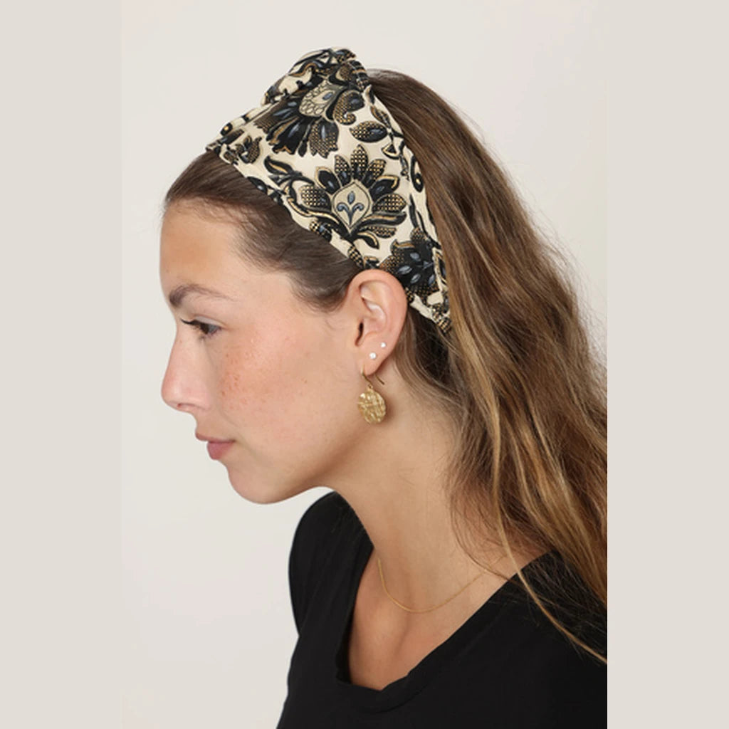 Black Paisley Bow Headband