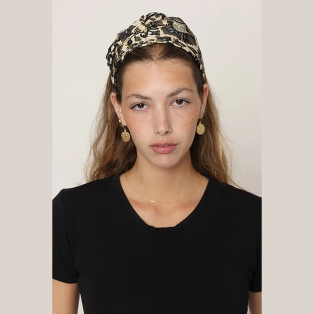Black Paisley Bow Headband