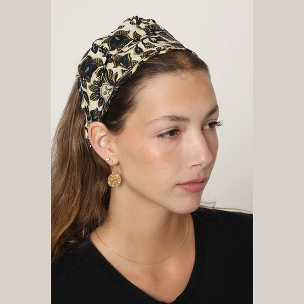 Black Paisley Bow Headband