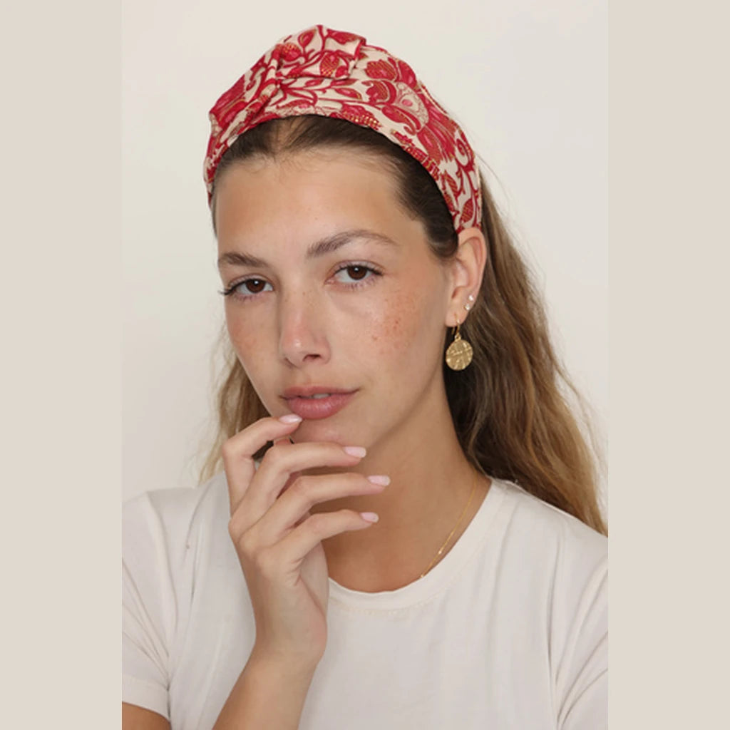 Red Paisley Bow Headband