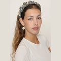 Pink Turquoise Paisley Ruched Headband