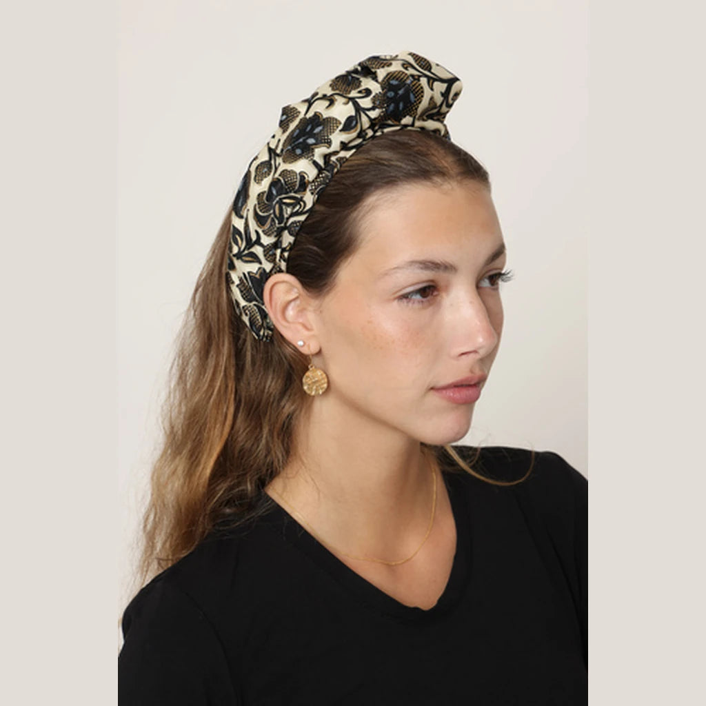 Black Paisley Turban Headband