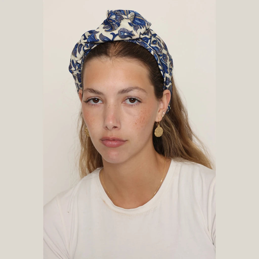 Blue Paisley Turban Headband