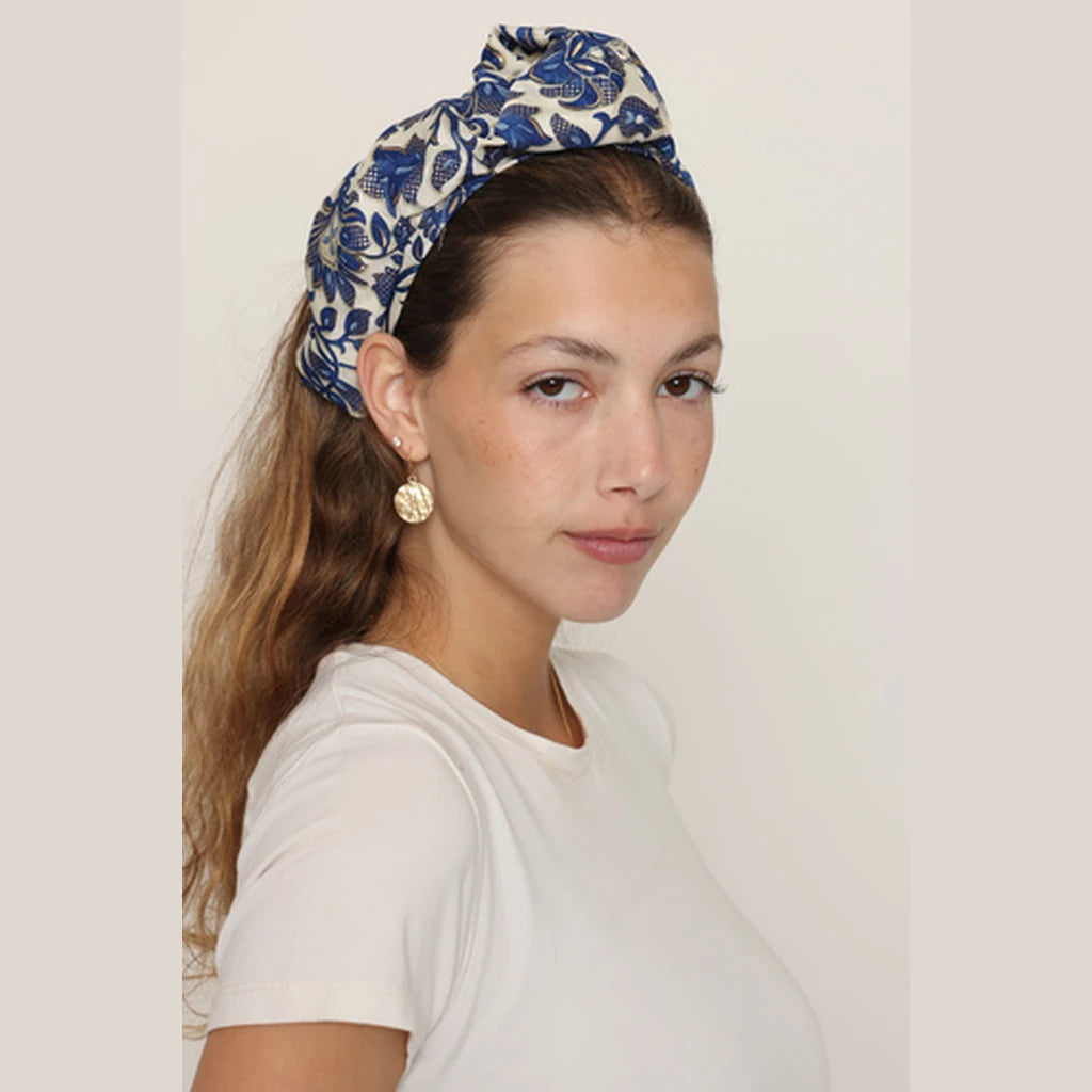 Blue Paisley Turban Headband