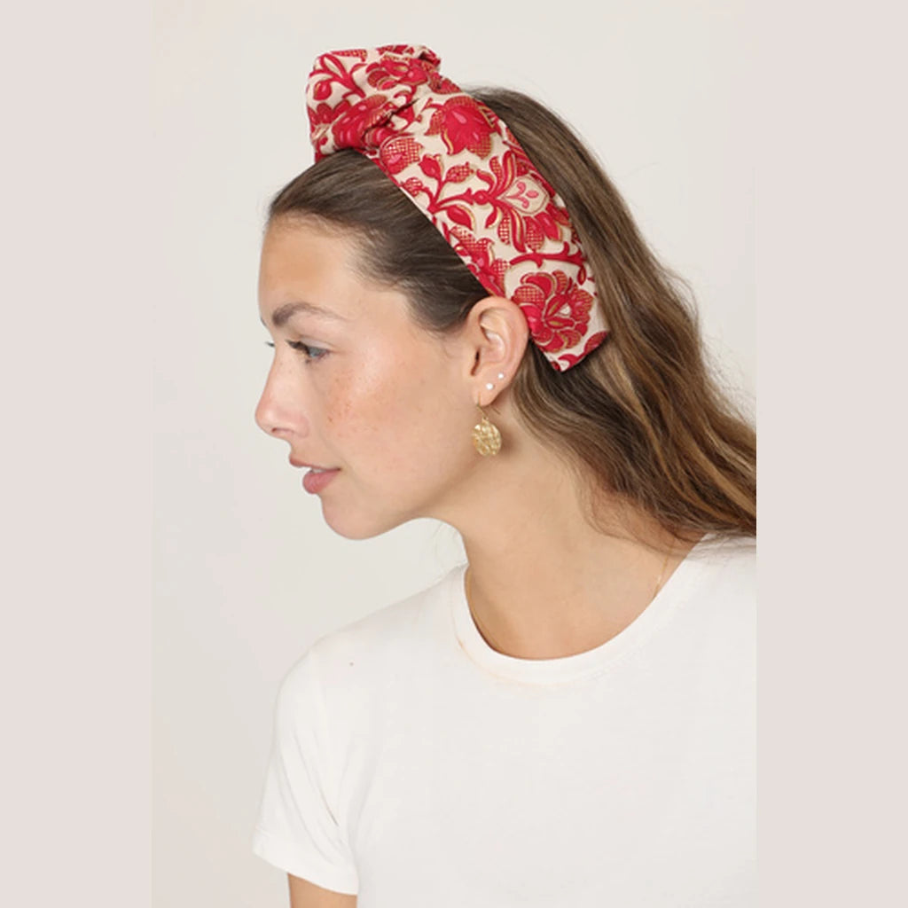 Red Paisley Turban Headband