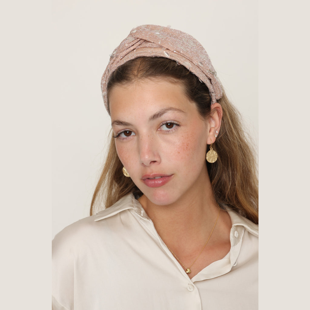 Pink Glitter Turban Headband