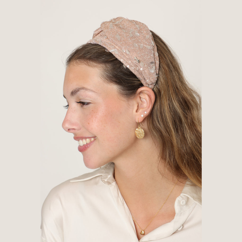 Pink Glitter Turban Headband