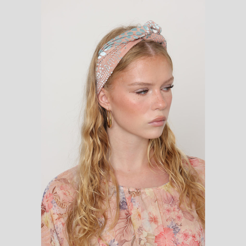Pink Velvet Tie Headband