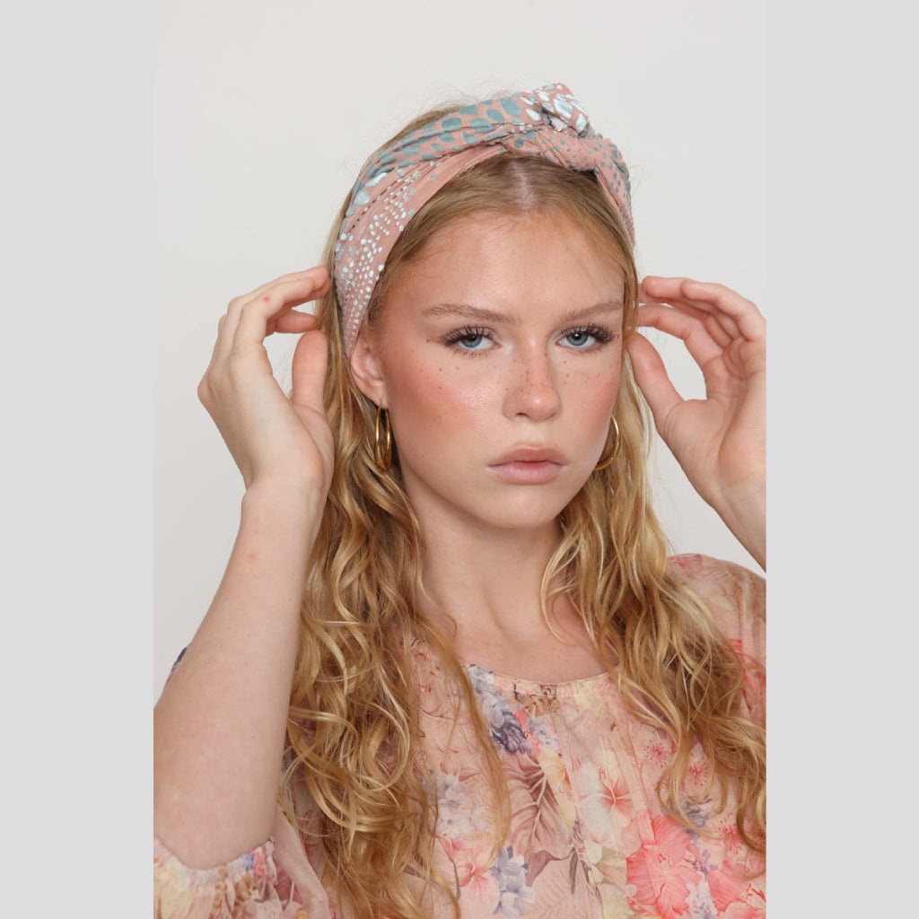 Pink Velvet Tie Headband