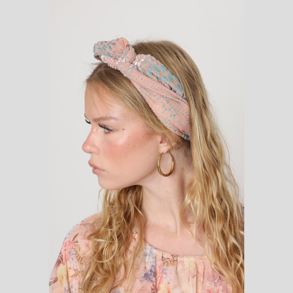 Pink Velvet Tie Headband