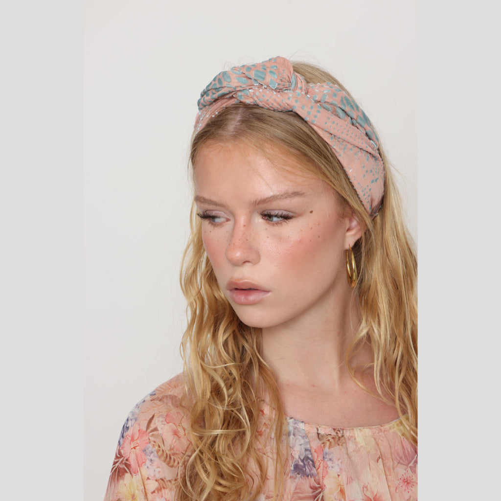 Pink Velvet Tie Headband