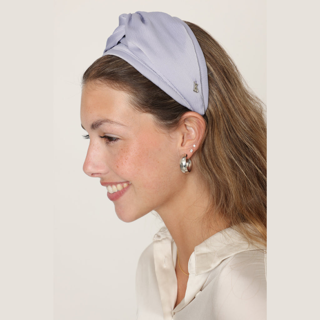 Purple Satin Turban Headband