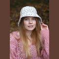 Rounded White Tweed Hat