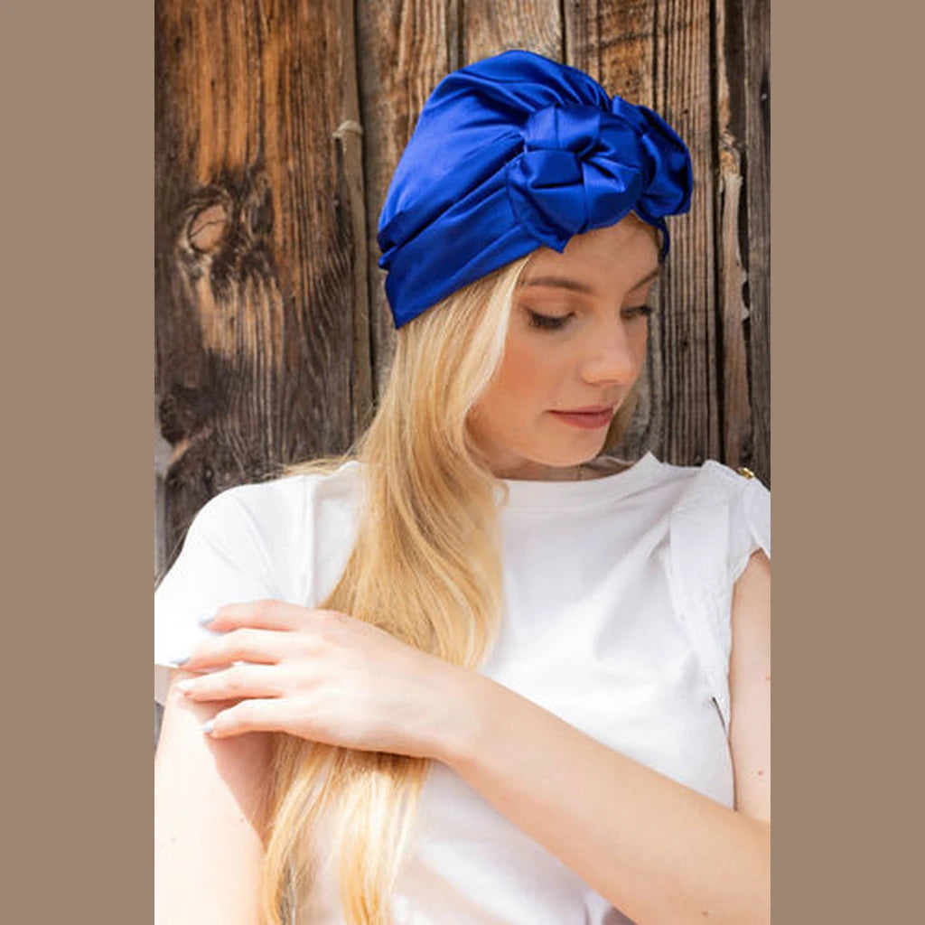 Blue Satin Hat