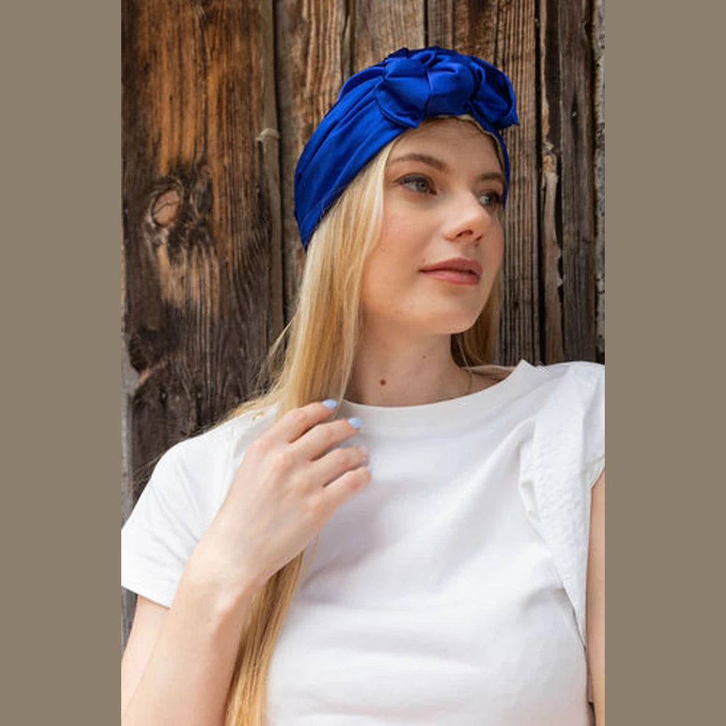 Blue Satin Hat