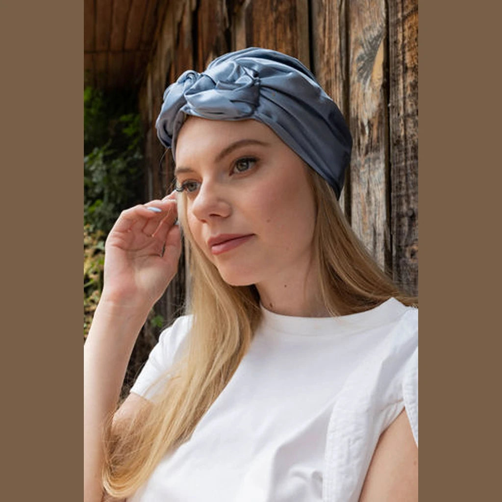 Sky Blue Satin Hat