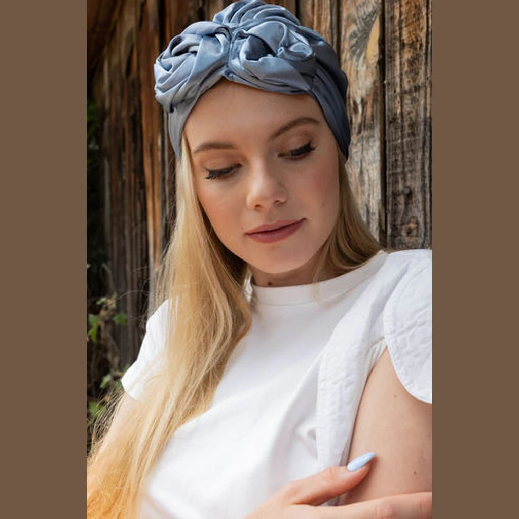 Sky Blue Satin Hat