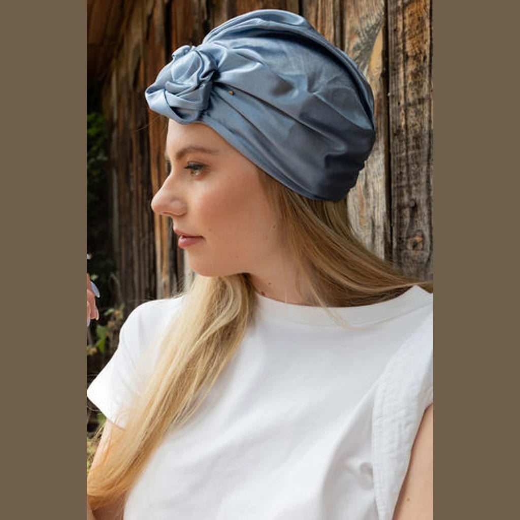 Sky Blue Satin Hat