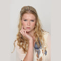 Small Brown Yellow Sequin Bow Headband