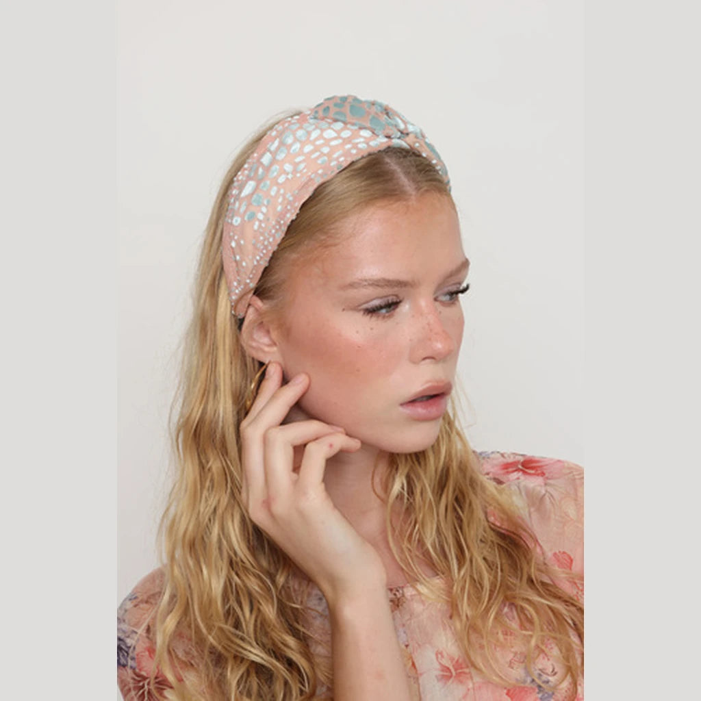 Small Pink Velvet Bow Headband