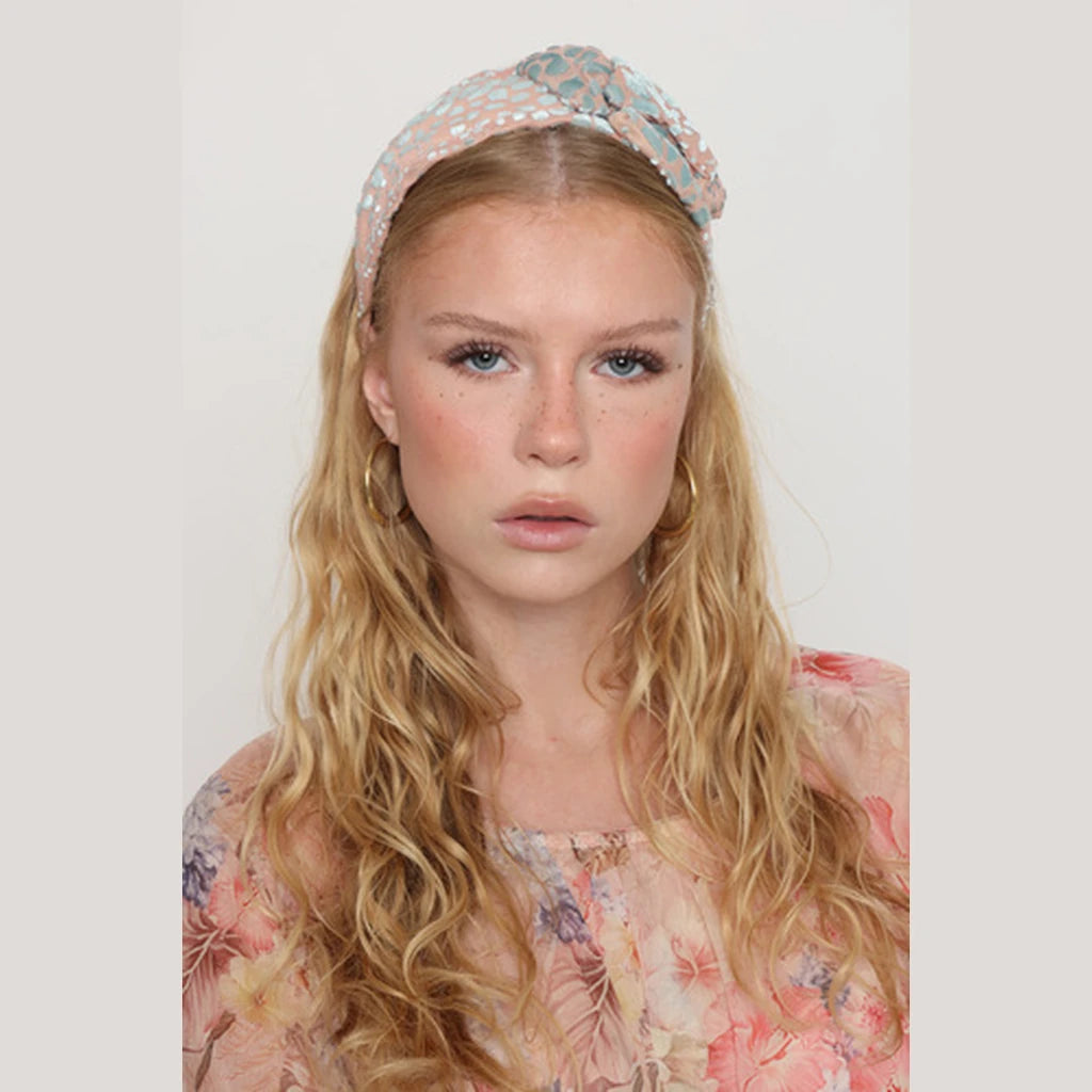 Small Pink Velvet Bow Headband