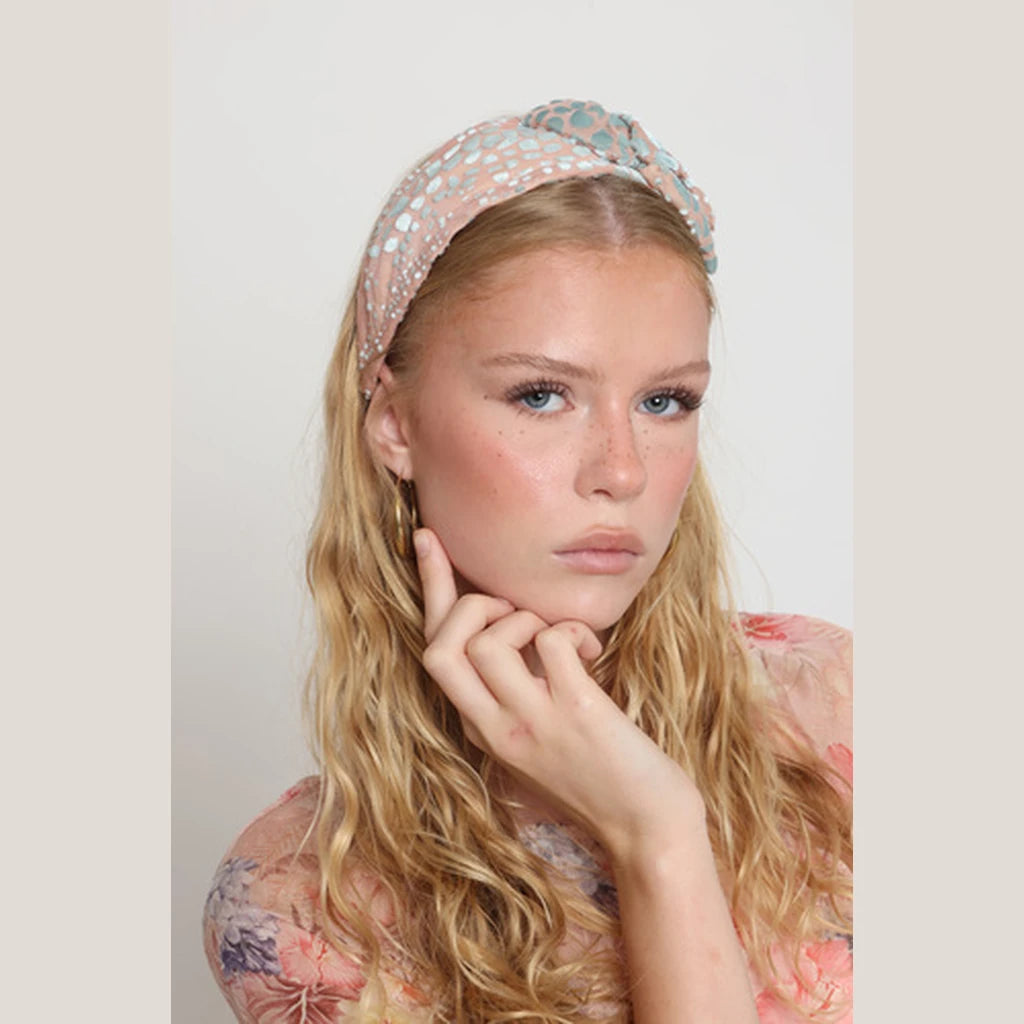 Small Pink Velvet Bow Headband