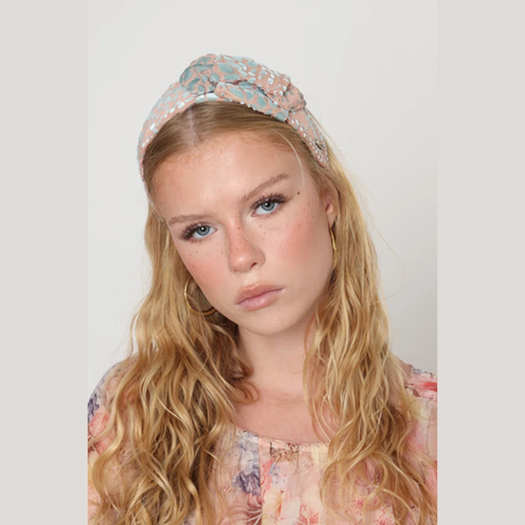 Small Pink Velvet Bow Headband