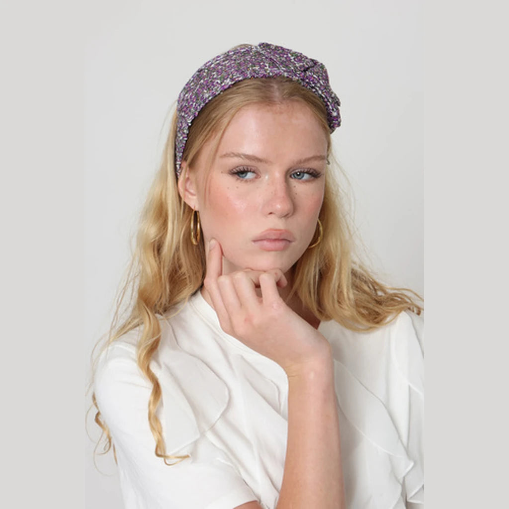 Small Purple Sequin Bow Headband