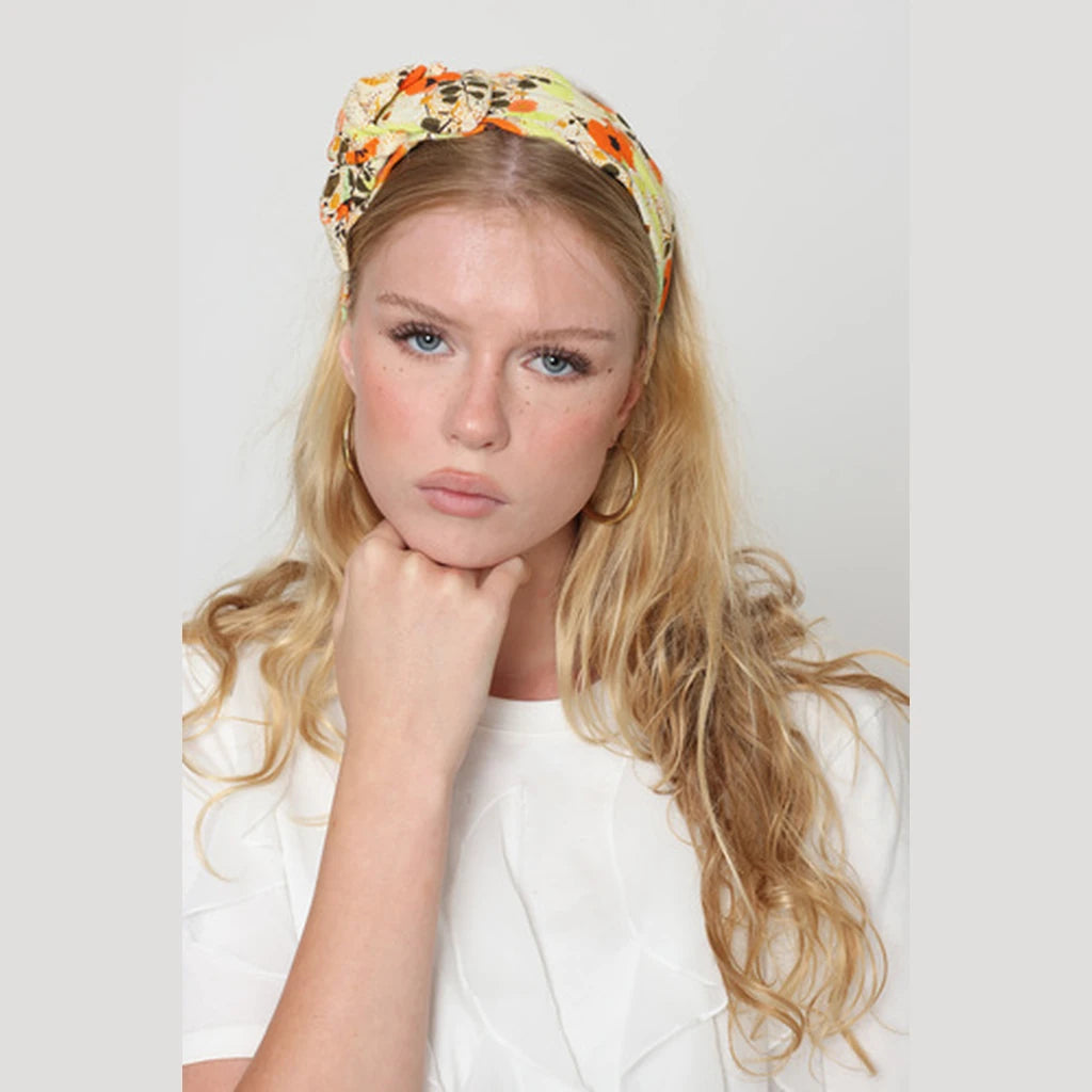 Small Yellow Floral Bow Headband
