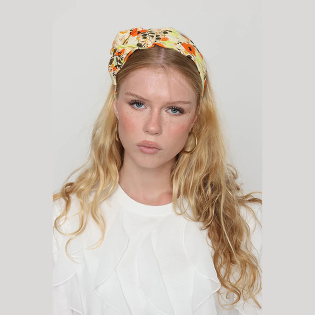 Small Yellow Floral Bow Headband