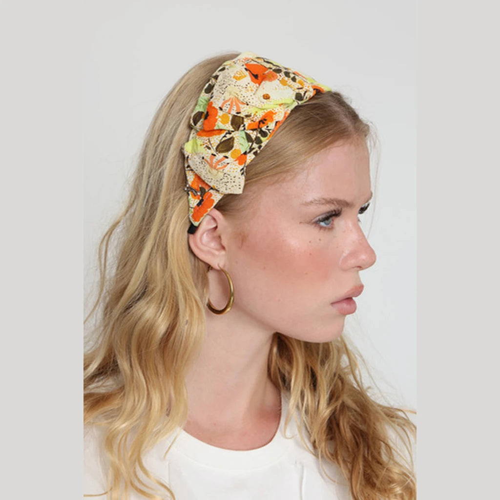 Small Yellow Floral Bow Headband