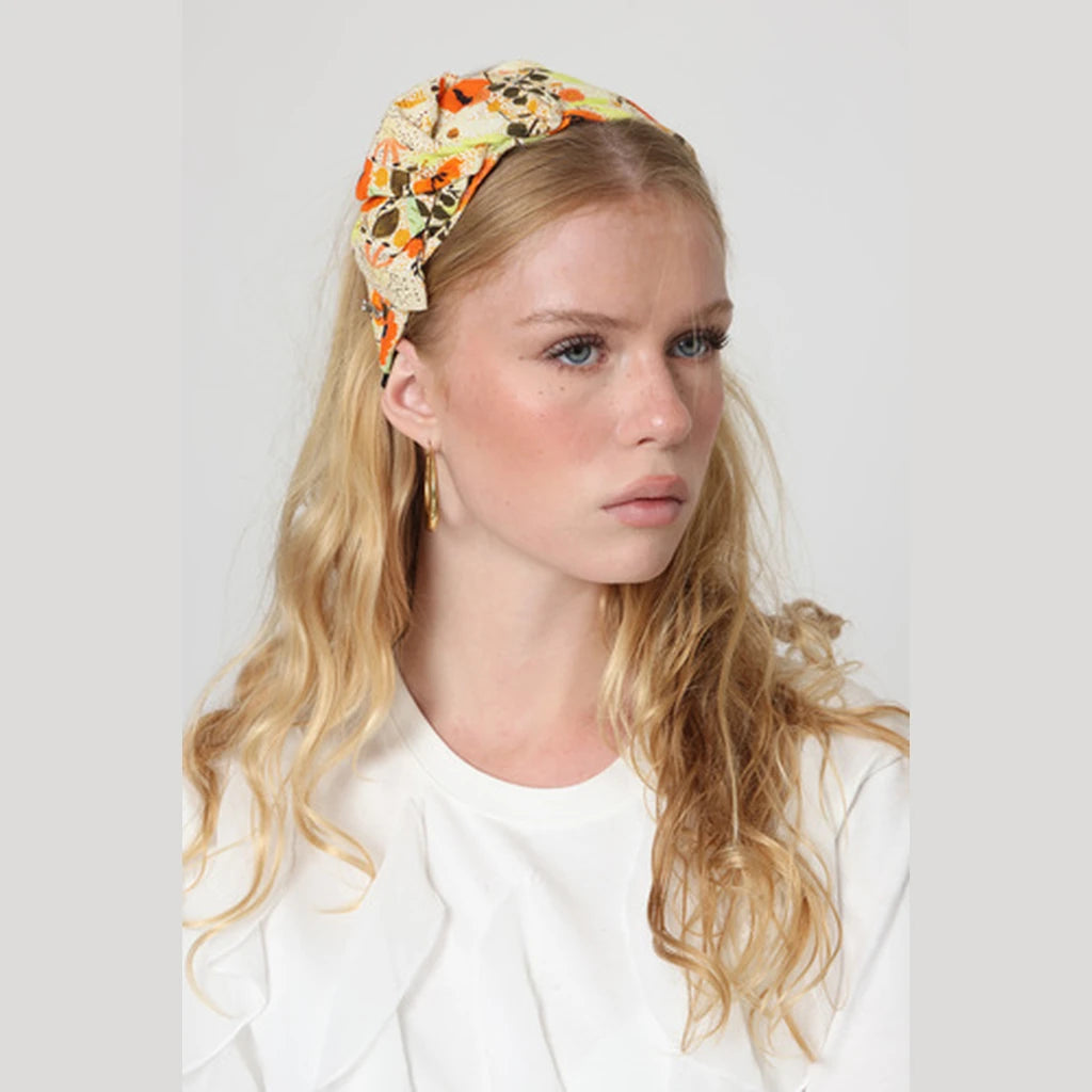 Small Yellow Floral Bow Headband