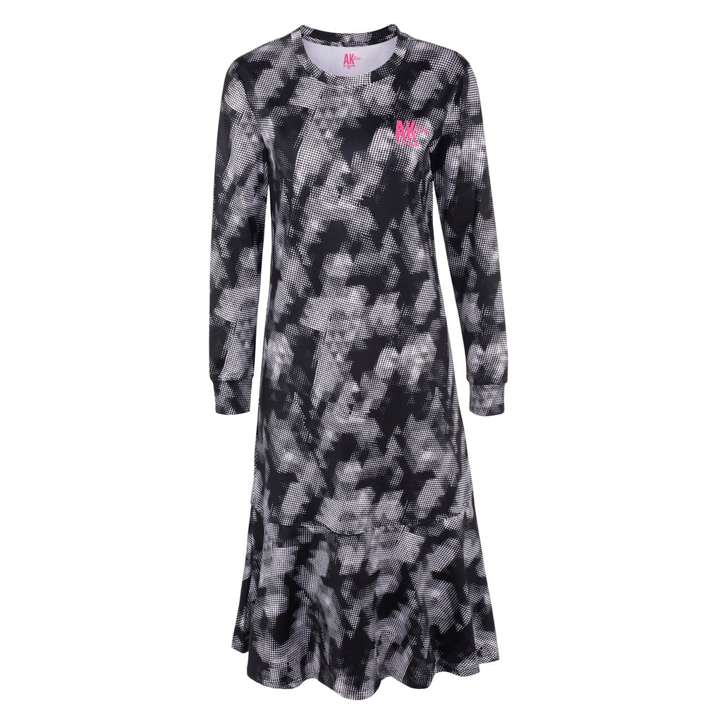 Printed Long Sleeve Sports Dress