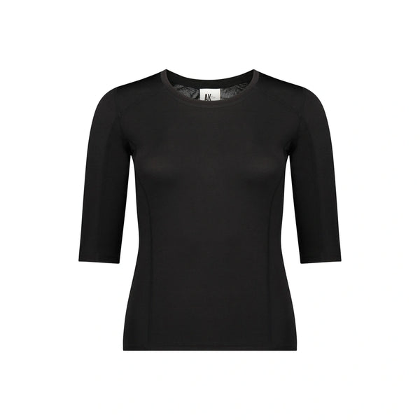 Black 3/4 Sleeve Sports Top