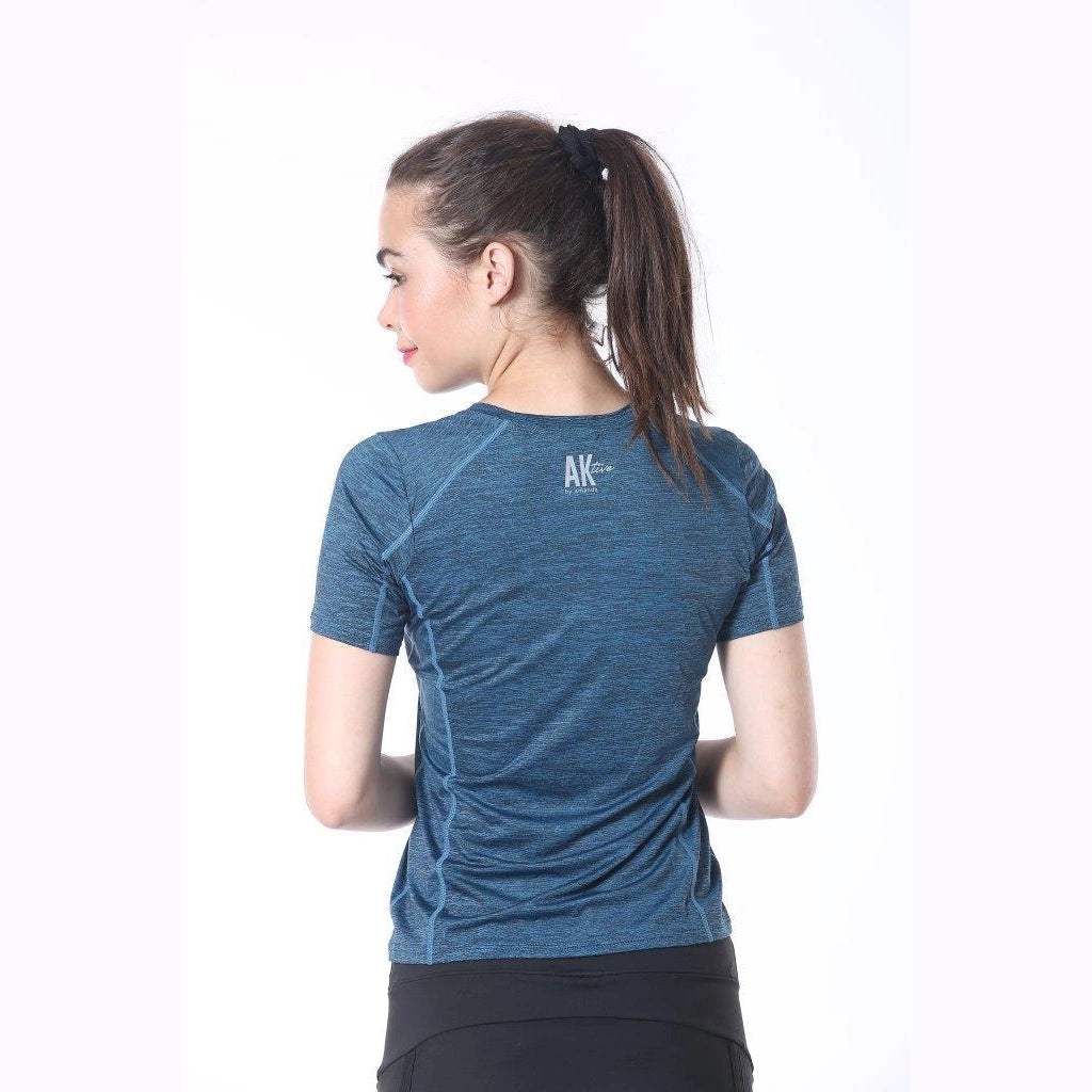 Blue Short Sleeve Sports Top