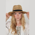 Camel Straw Hat with Black Band