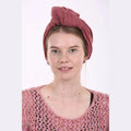 Dark Pink Jersey Partial / Full Coverage Turban Headwrap with Volume