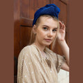 Partial / Full Coverage Turban Head Covering with Built-In Volume – Blue Lurex