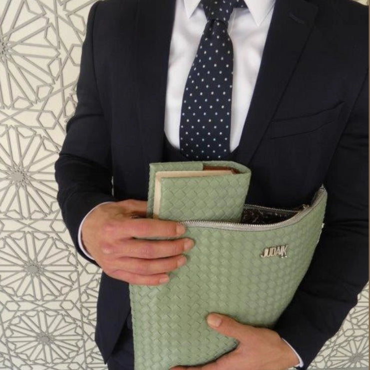 Blue Label Green 3D Faux Leather Tallit Bag